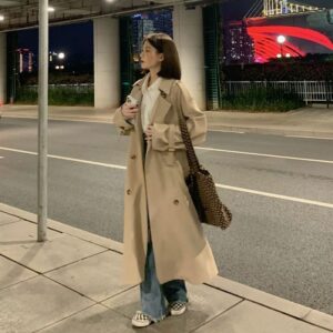 英国風の洗練された 上質な肌触りを兼ね備えた 韓国風プチサイズミドル丈コート