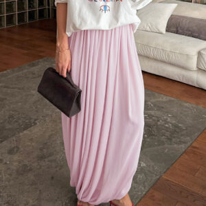 ドレーププリーツワイドレッグマキシスカート