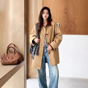 長袖カラーブロックレディースカジュアルジャケット